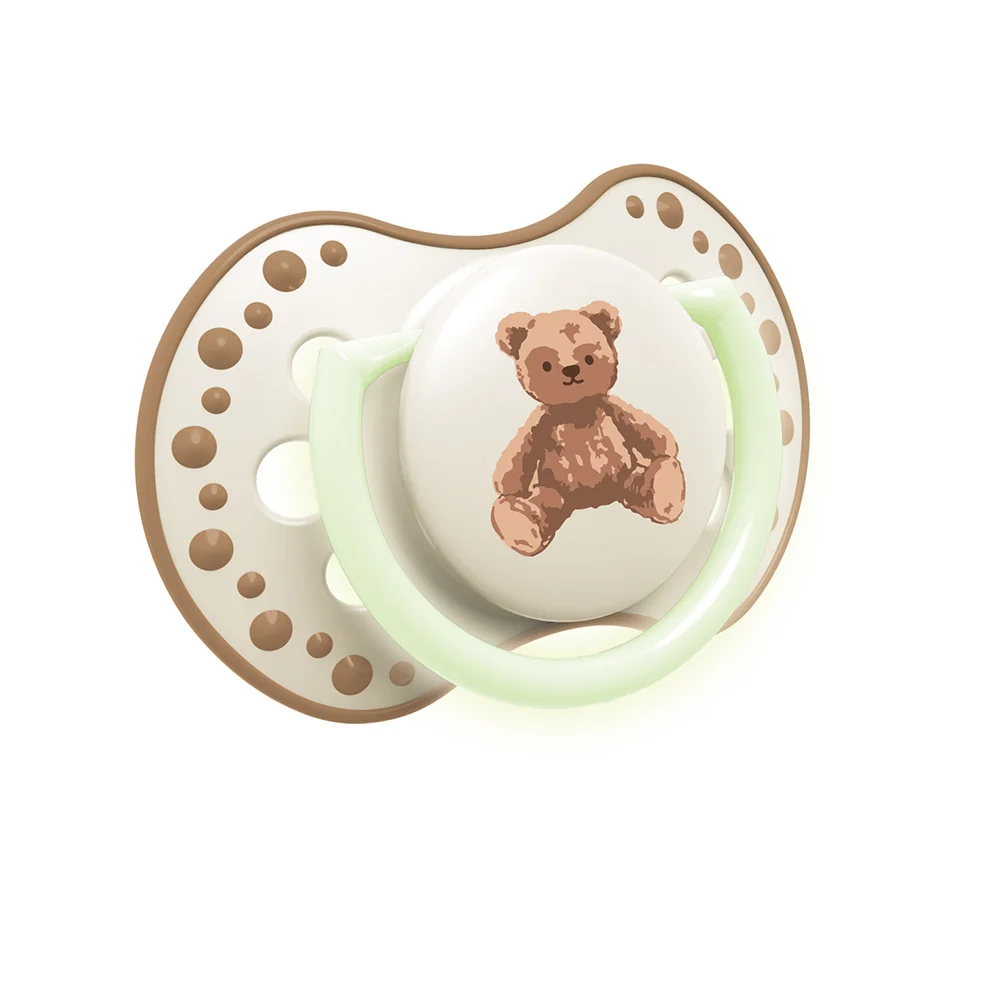 LOVI Teddy Love Dudlík svítící silikonový dynamický 0–⁠⁠⁠⁠⁠⁠6m 2 ks