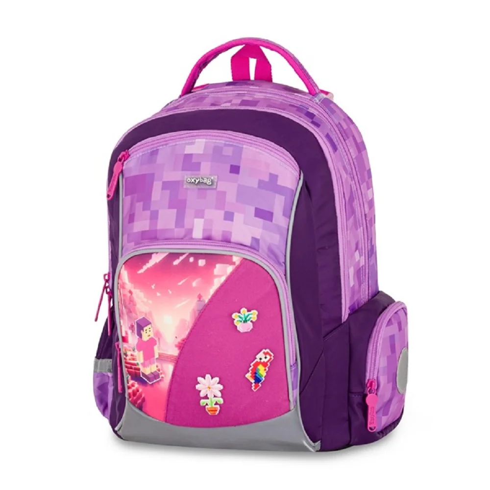 Oxybag OXY GO - školní set Playworld Girl 3 ks: batoh, penál, sáček batoh, penál, sáček