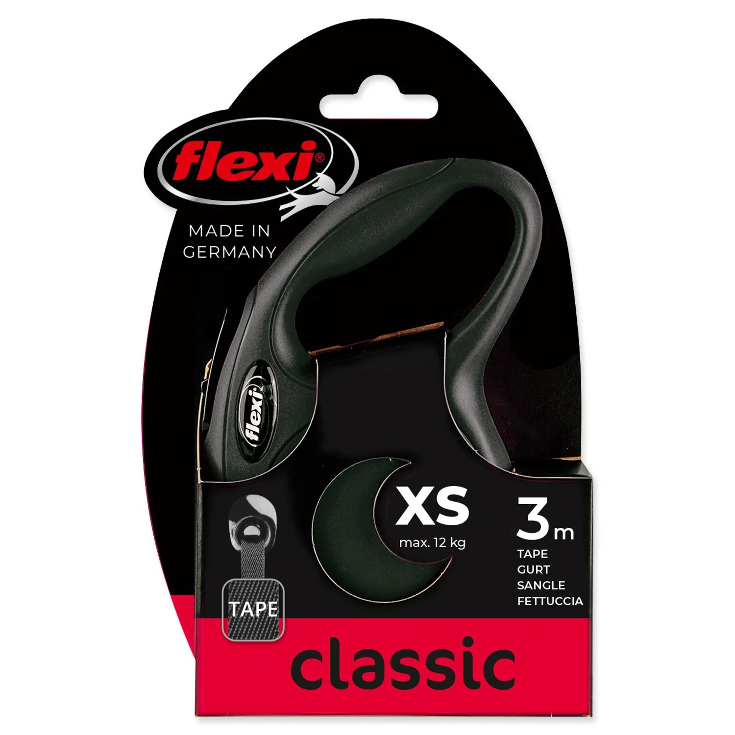 Flexi Vodítko Classic New páska XS černé 3m