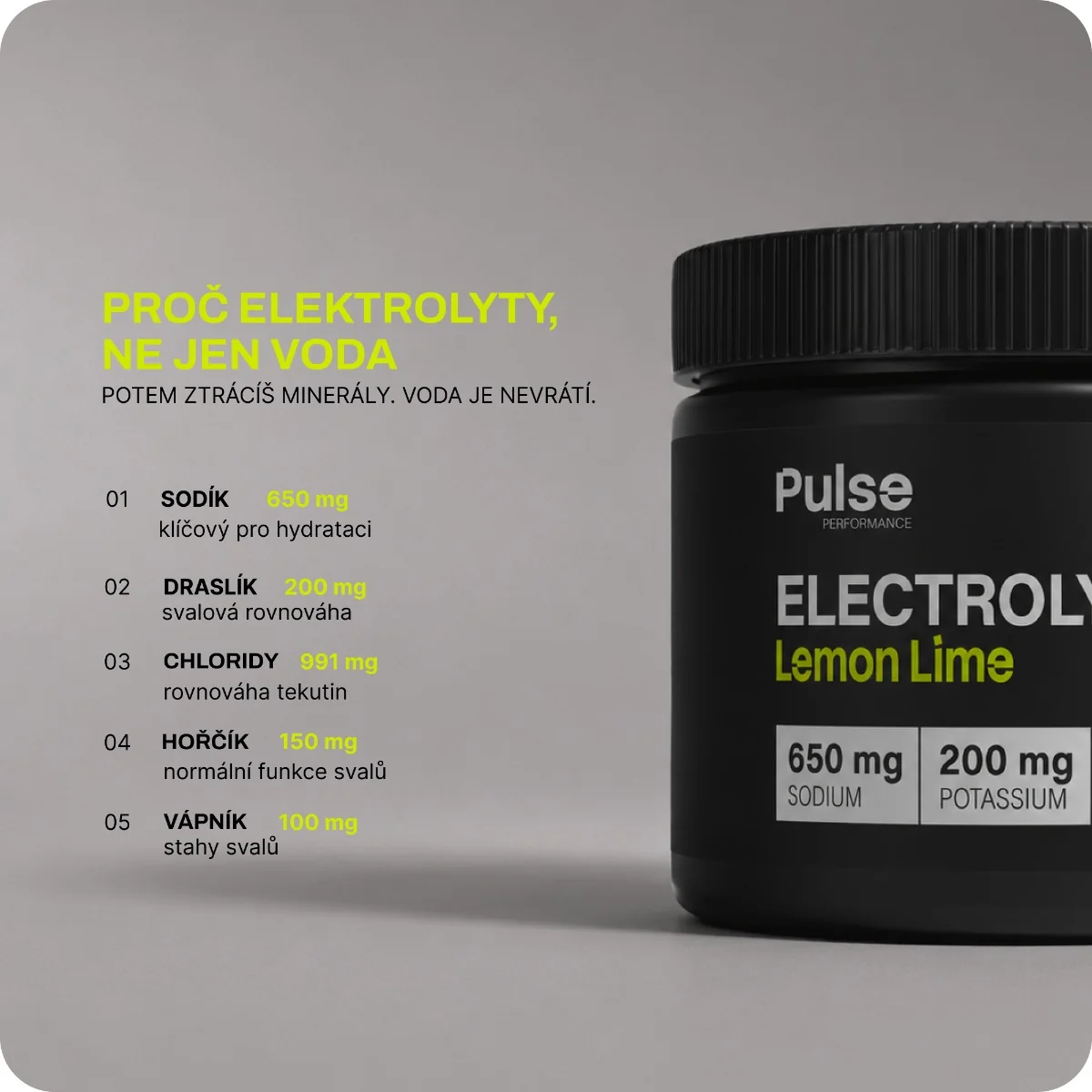 Pulse Performance Elektrolyty Lemon Lime 220 g