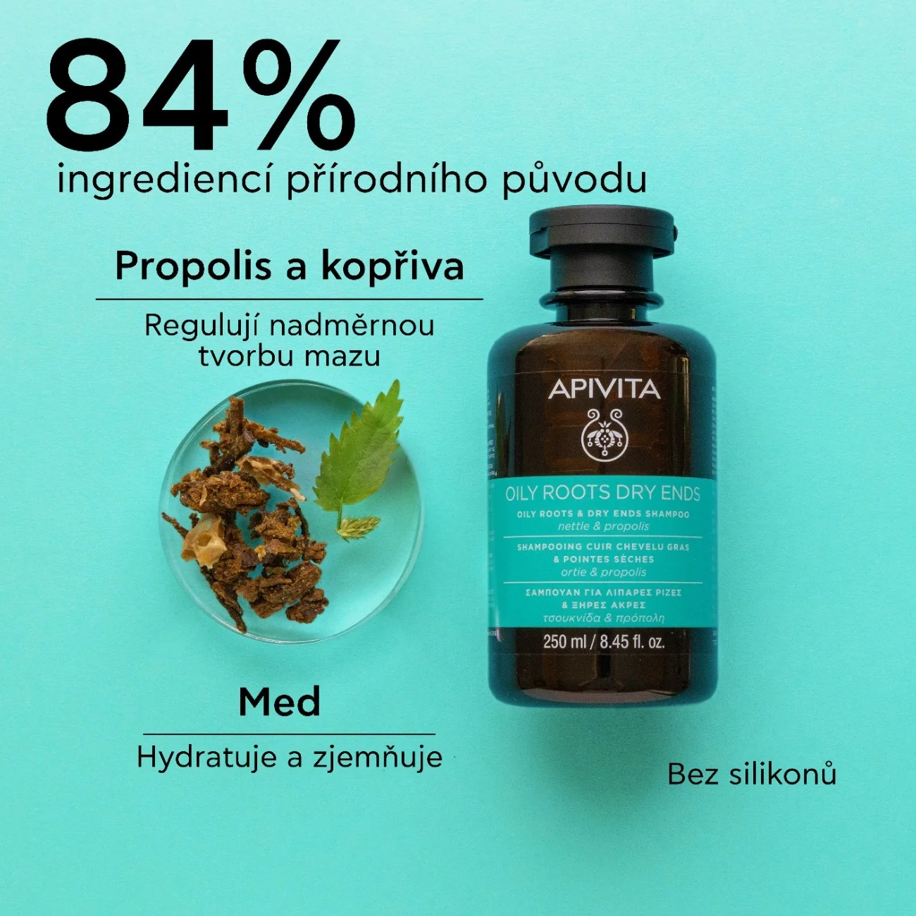 APIVITA Oily Roots Dry Ends šampon na mastné kořínky a suché konečky 250 ml