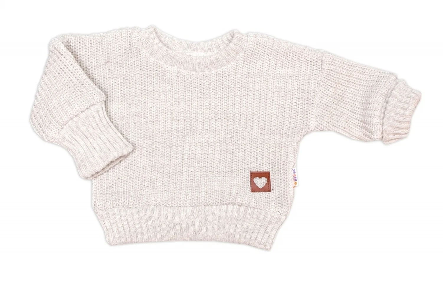 Baby Nellys Rostoucí oversize pletený svetřík pro miminko, sv. béžový, vel. 80/86 vel. 80/86
