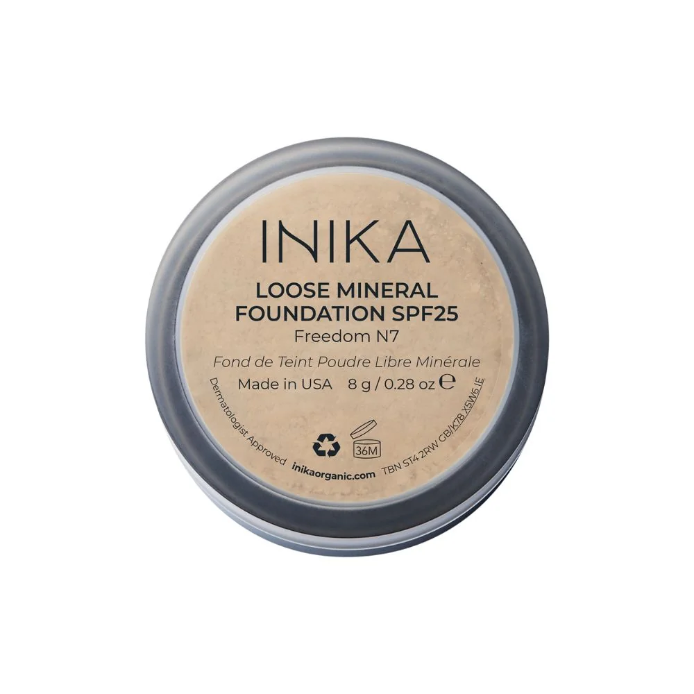 Inika Organic Přírodní sypký minerální pudrový make-up SPF25 Freedom 8 g