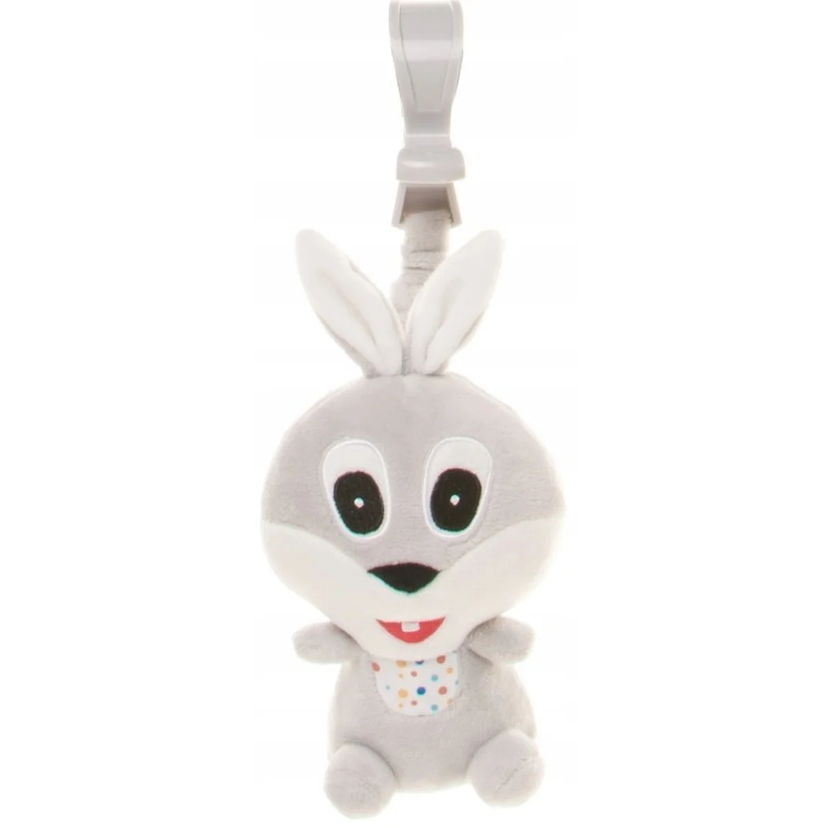 4 BABY Závěsná plyšová hračka s pískátkem, Rabbit, šedá