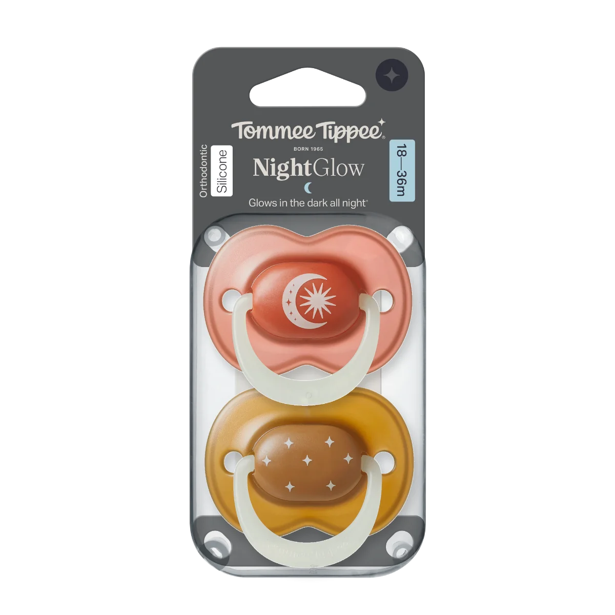 Tommee Tippee Silikonový dudlík Night 18-36m 2 ks více barevných variant