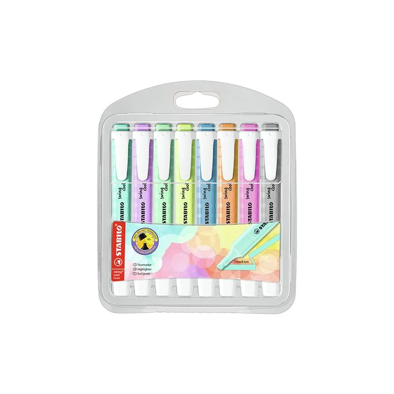 STABILO Zvýrazňovač - swing cool Pastel - 275/8-08-2 - 8 ks sada - 8 různých barev