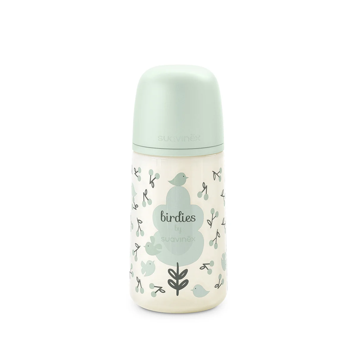Suavinex Kojenecká láhev BIRDIES M 270 ml 1 ks zelená