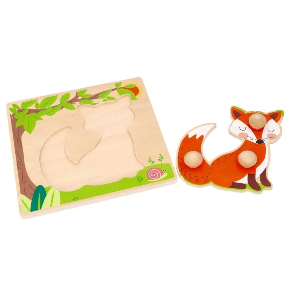 Adam Toys Dřevěné zábavné vkládací puzzle 4 roční období