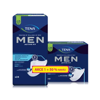 Tena Men Level 1 + 50 % navíc inkontinenční vložky pro muže 36 ks