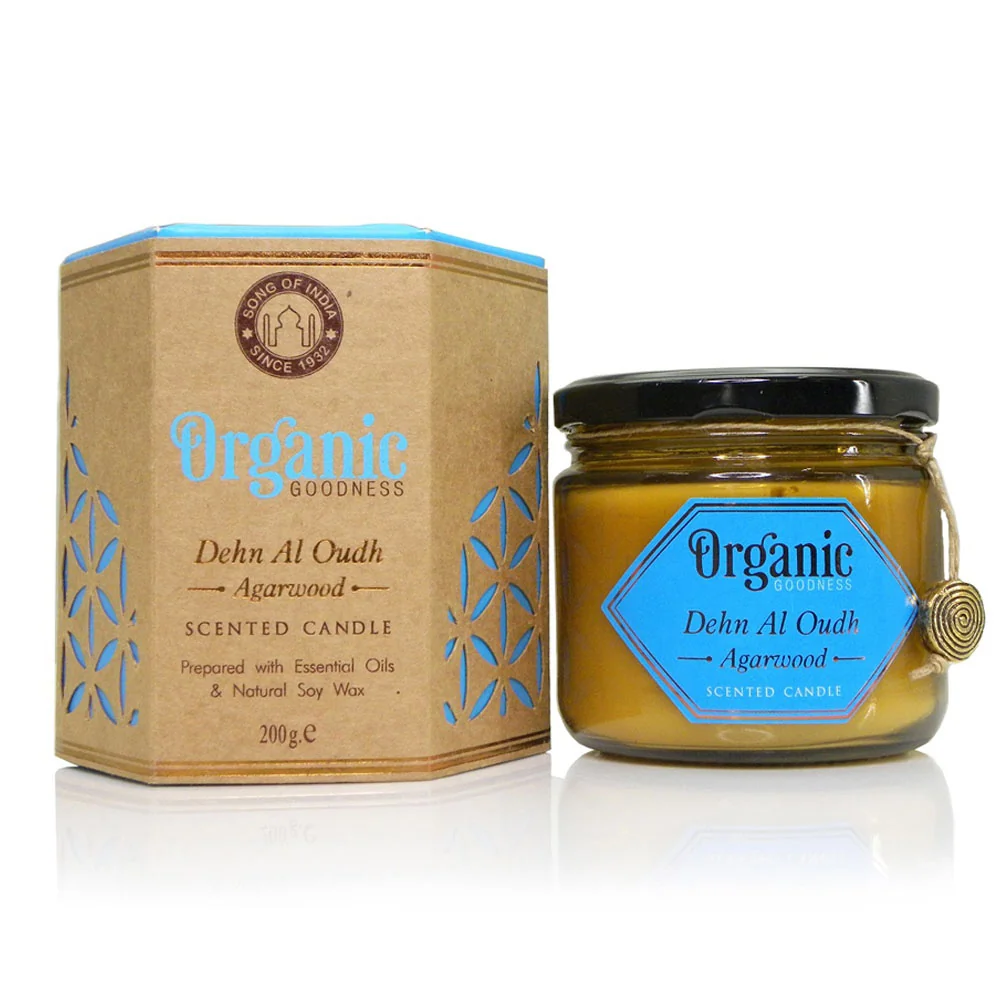 Song of India Vonná svíčka Organic Goodness - Dehn Al Oudh Agarwood