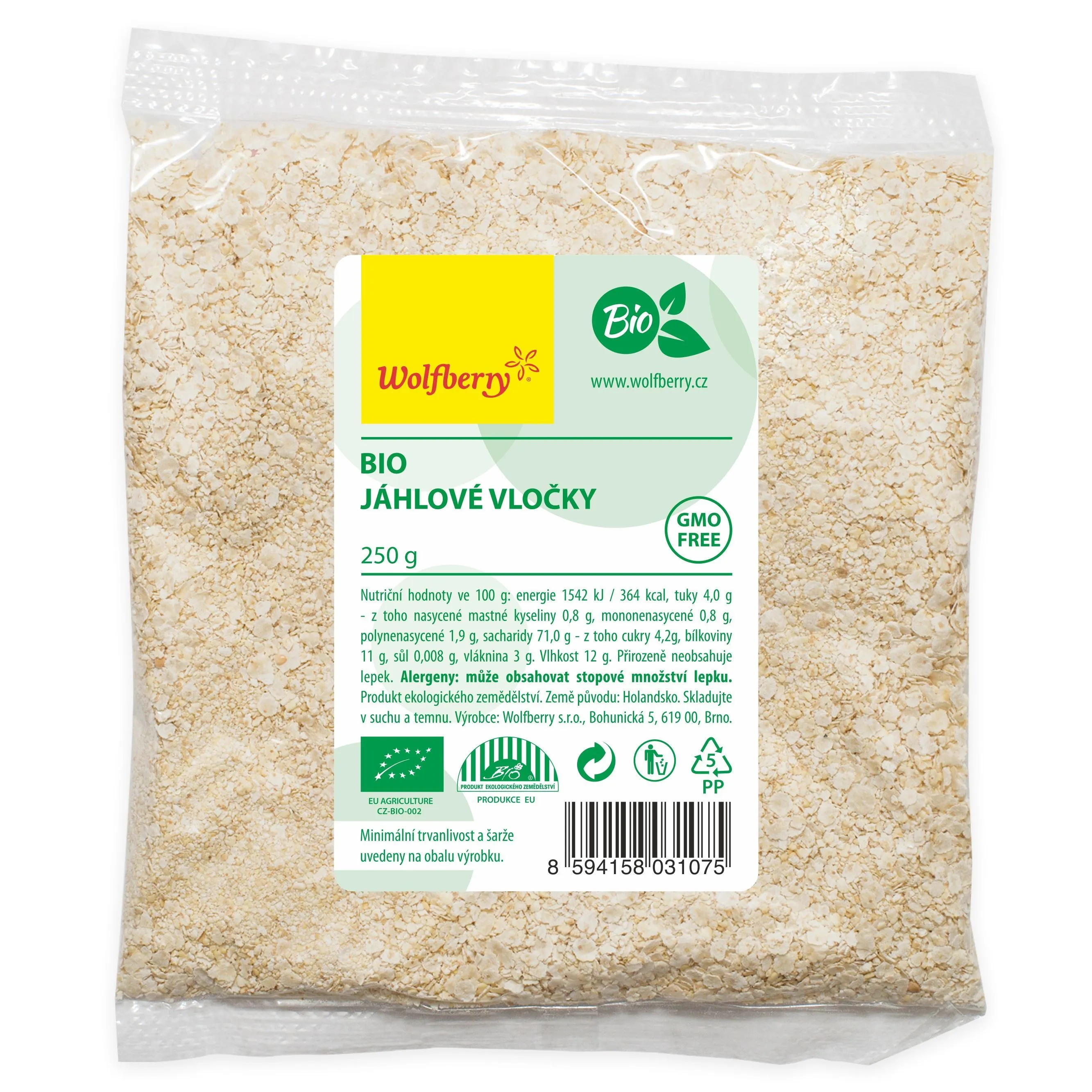 Wolfberry Jáhlové vločky BIO 250g