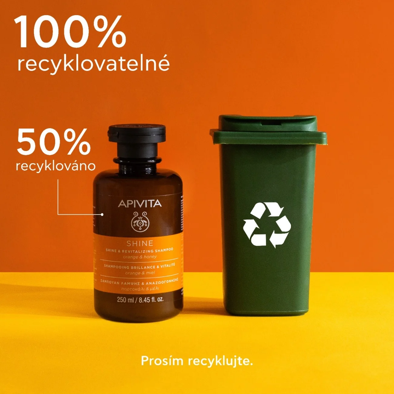 APIVITA Shine & Revitalizing šampon pro lesk a oživení 250 ml