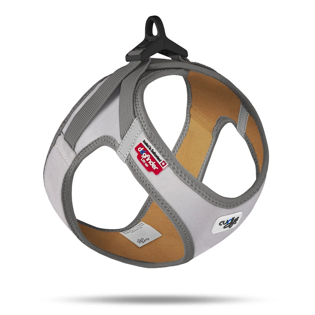 Curli Postroj pro psy Glow Reflective Gray XS, 3-5 kg