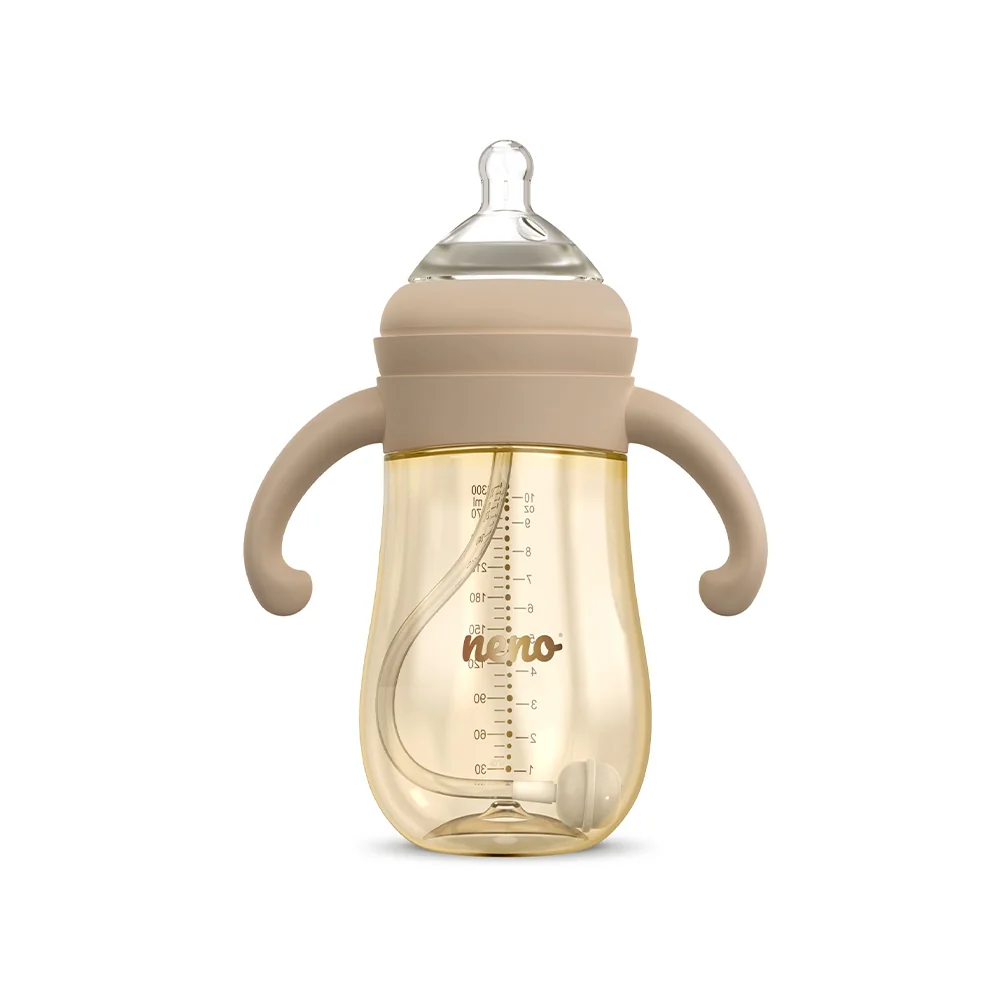 Neno Kojenecká láhev Mio 3v1 6m+ 300 ml 1 ks hnědá