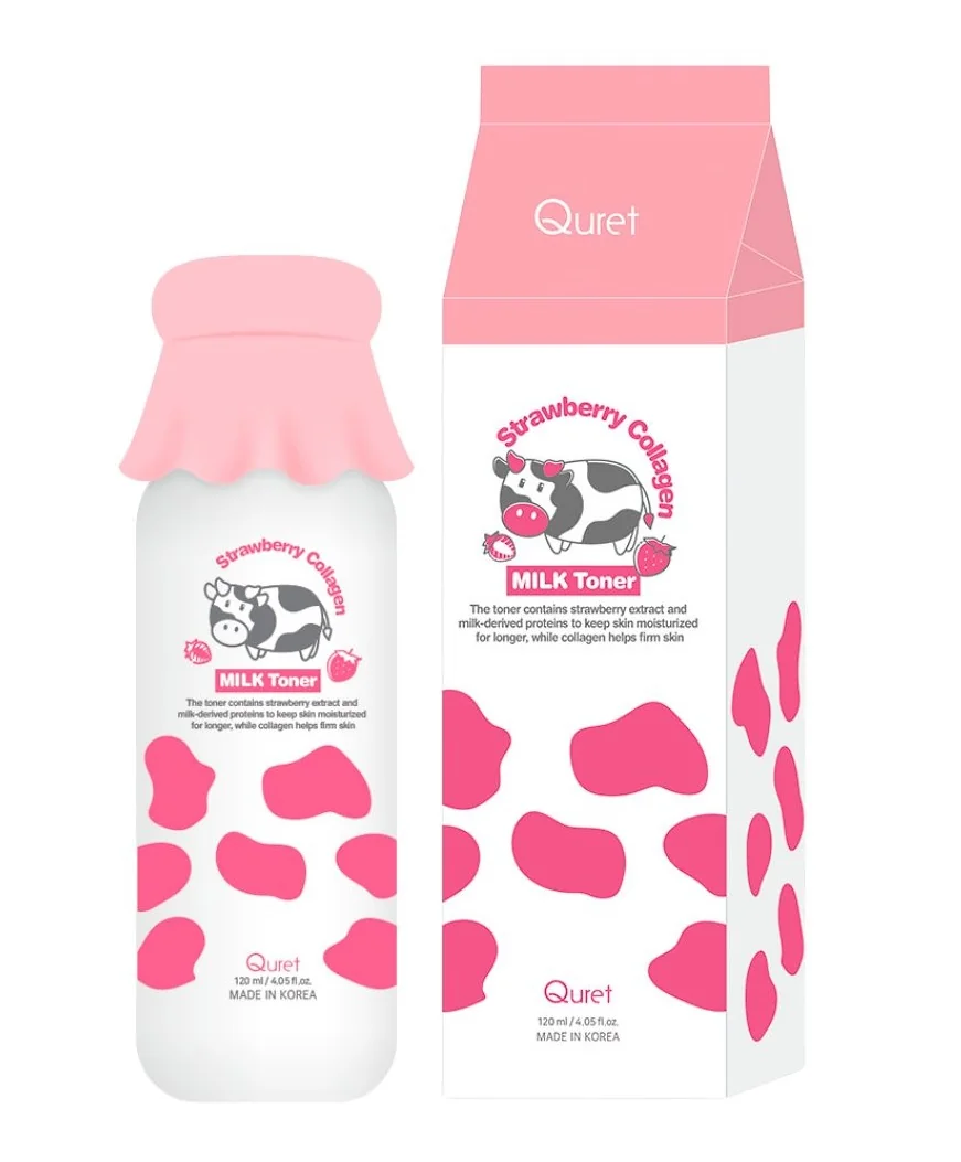 Quret Jahodový kolagenový mléčný toner 120 ml