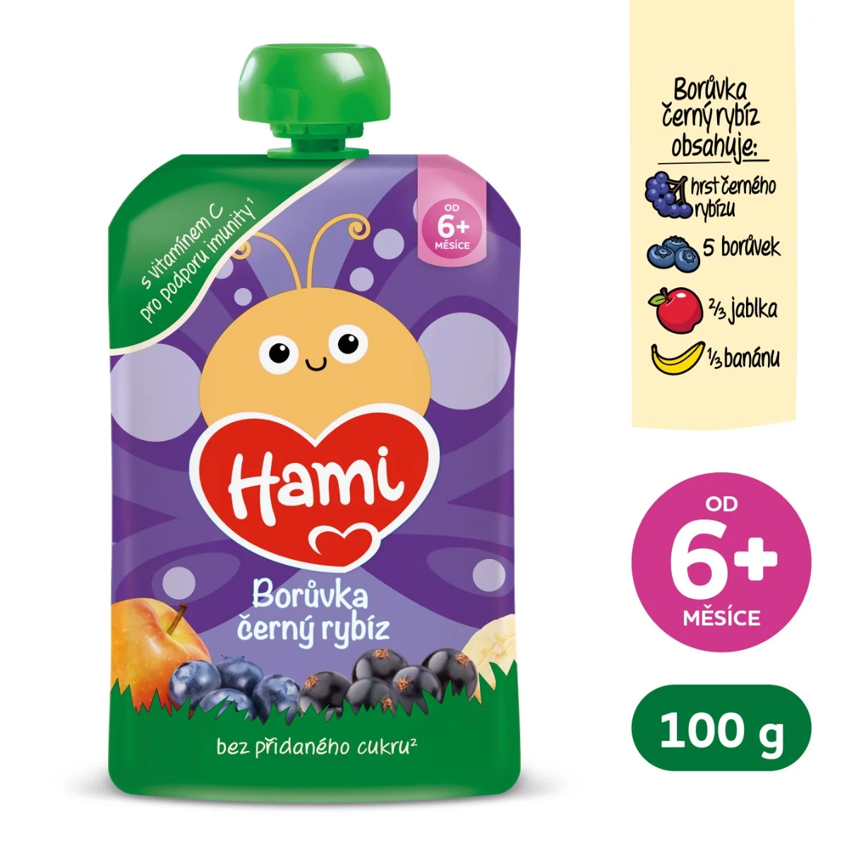 Hami Borůvka, černý rybíz 6m+ kapsička 100 g