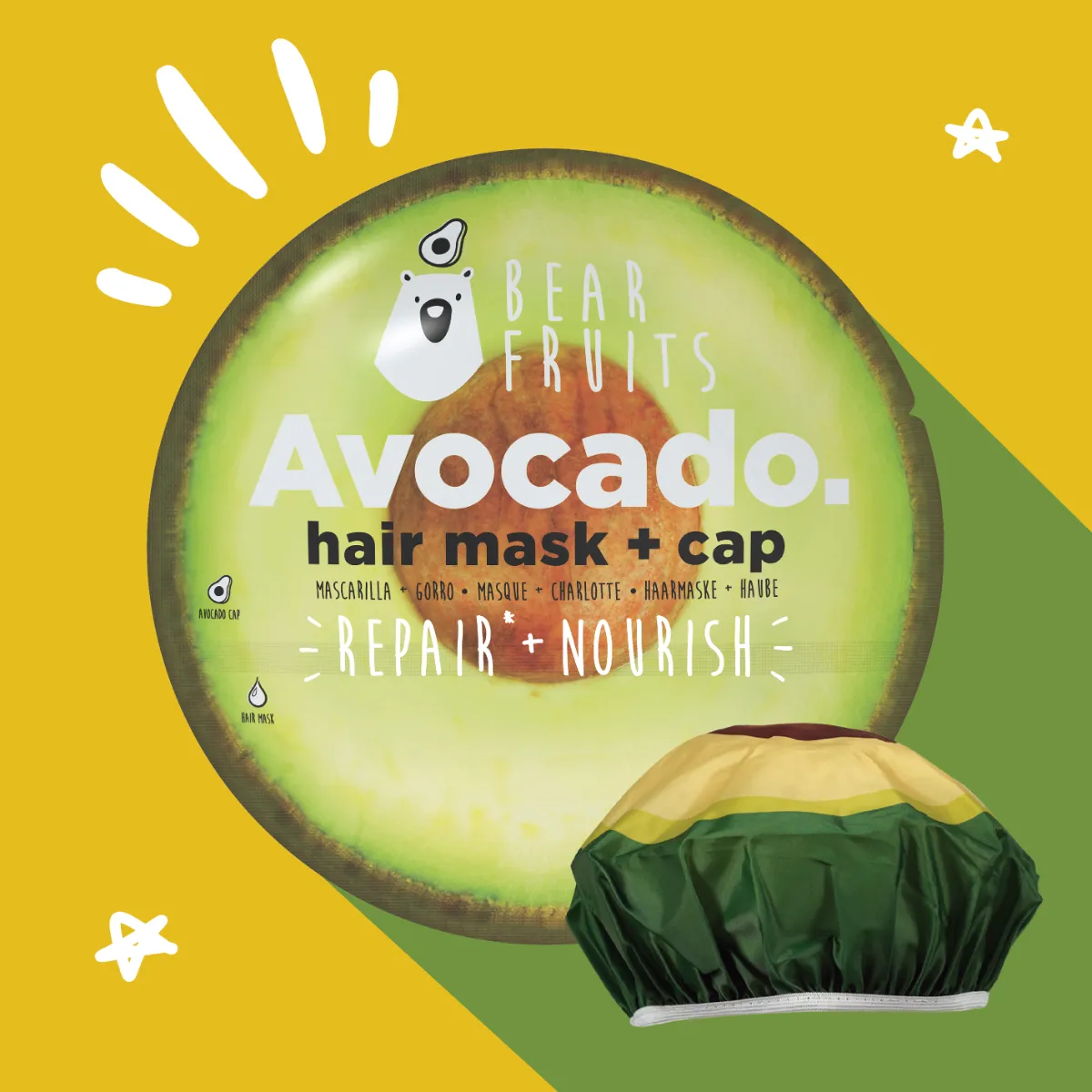 Bear Fruits Avocado vyživující a regenerační maska na vlasy 20 ml