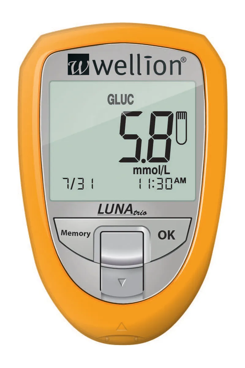 Wellion LUNA TRIO glukometr set žlutý