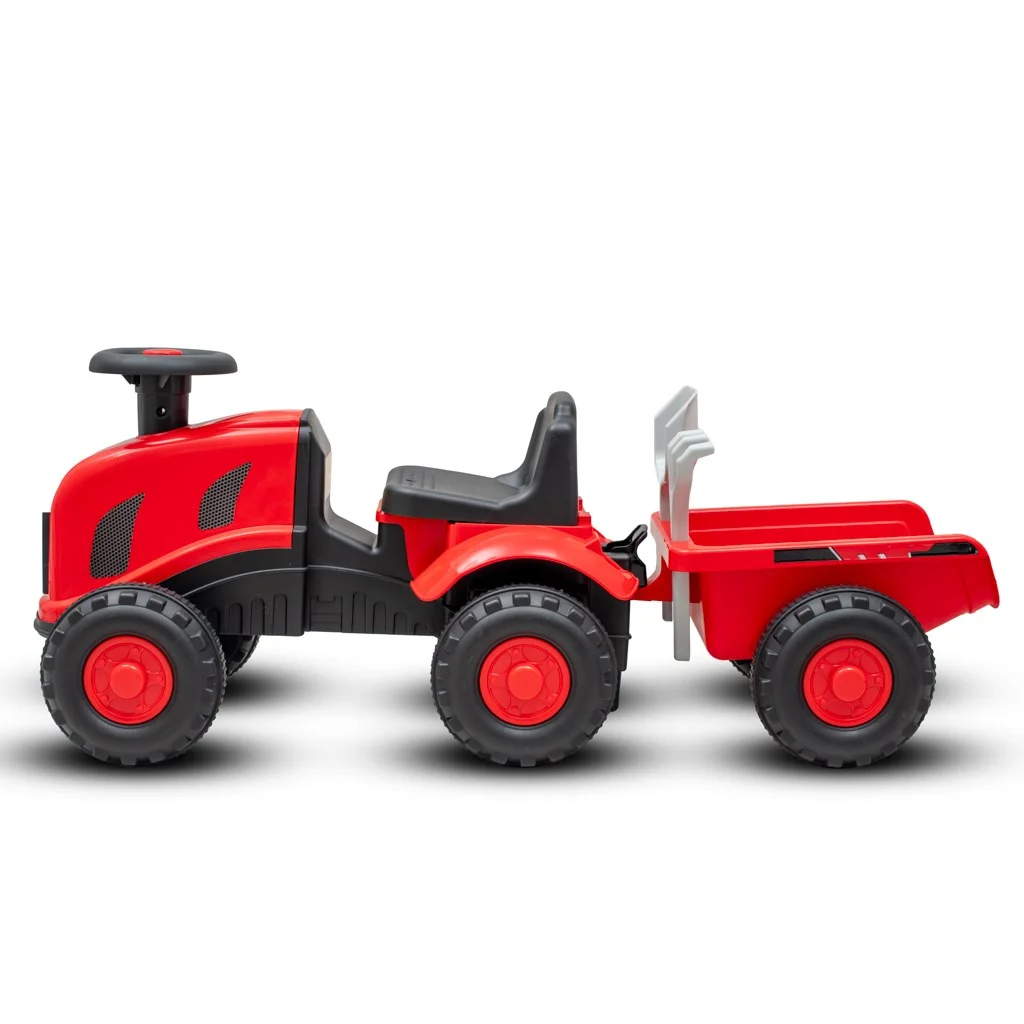 Baby Mix Dětské odrážedlo traktor s vlečkou Benny  červený