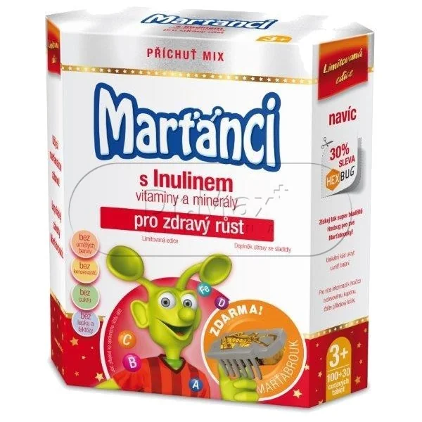 Walmark Marťánci Inulin MIX tbl.100+30+dárek BOY Vánoce
