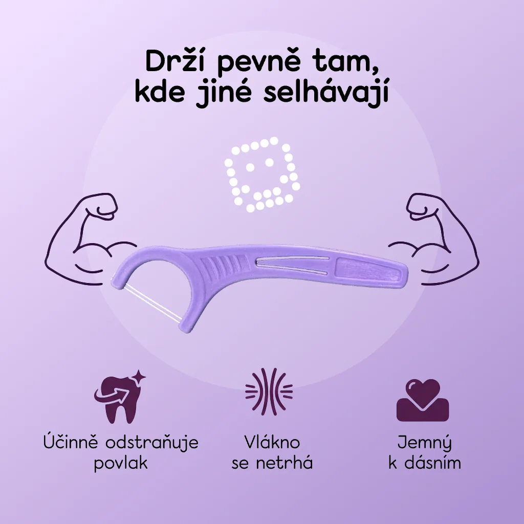Hello Coco Floss Picks dentální párátka s nití 30 ks
