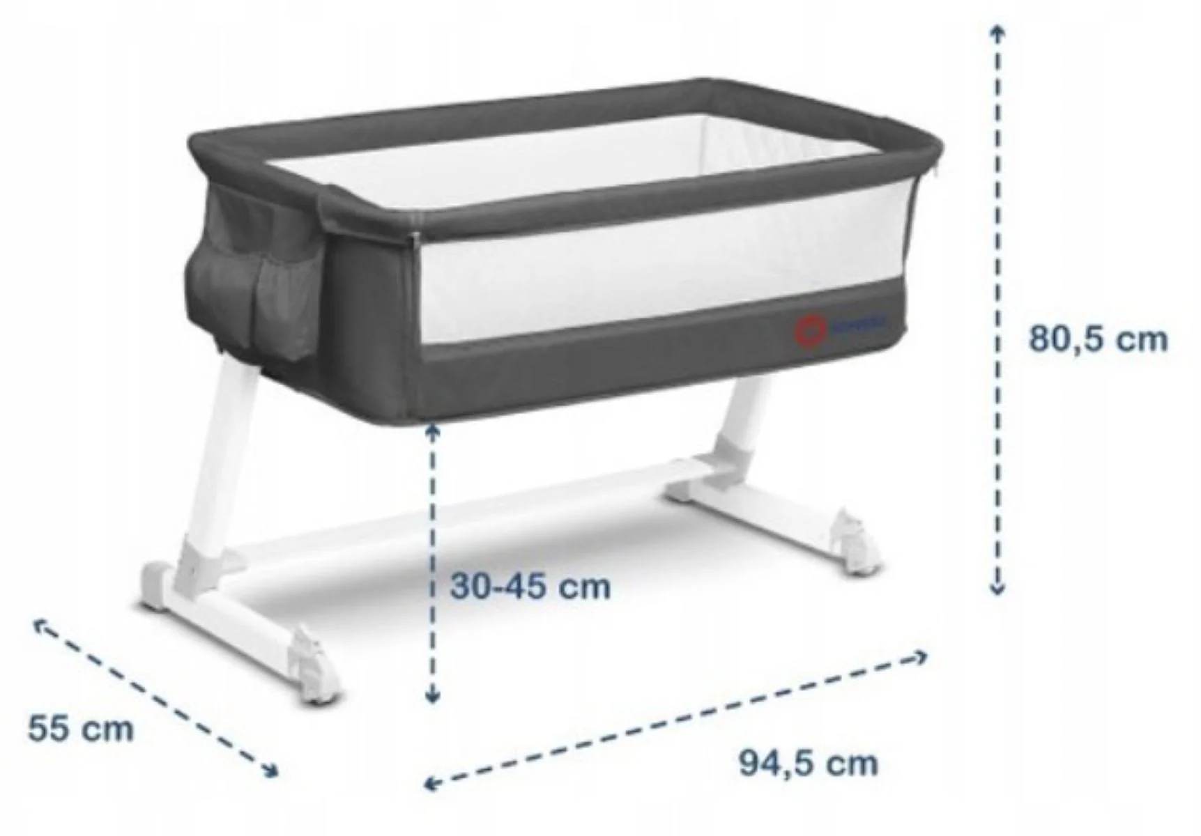 Lionelo Cestovní postýlka LO-Theo - Dark Grey 