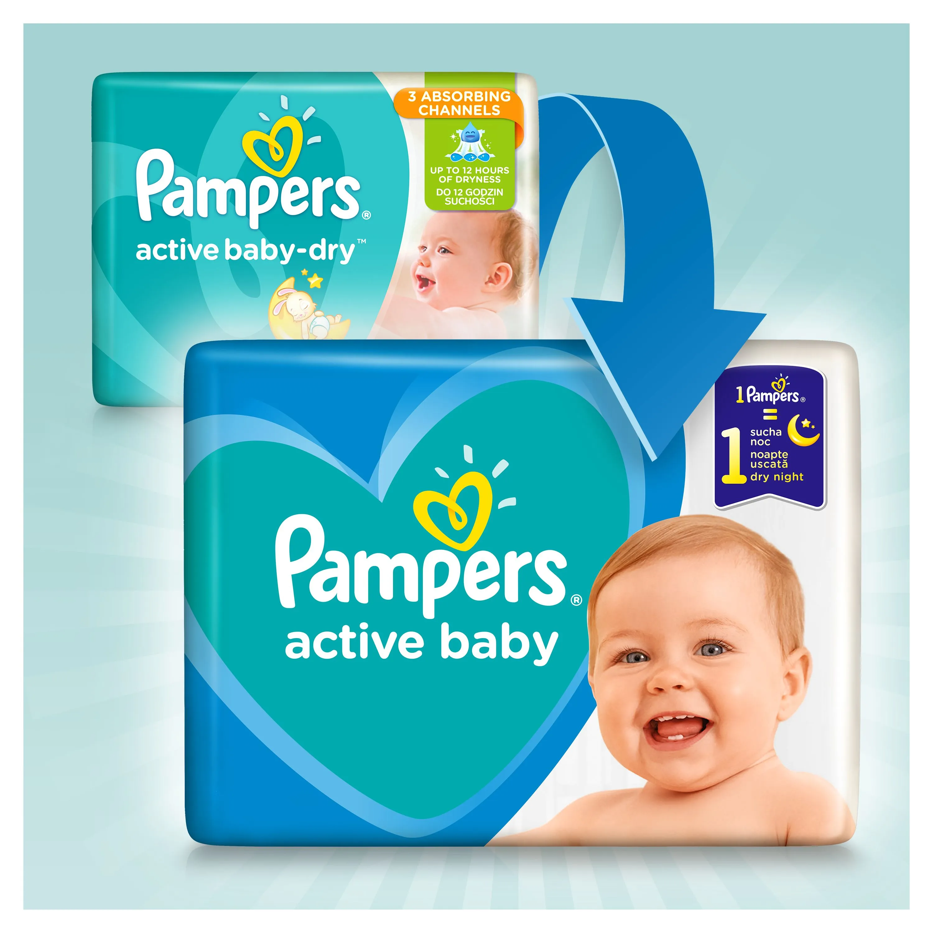 Pampers Active Baby 4+ Maxi+ dětské pleny Monthly Box 152 ks