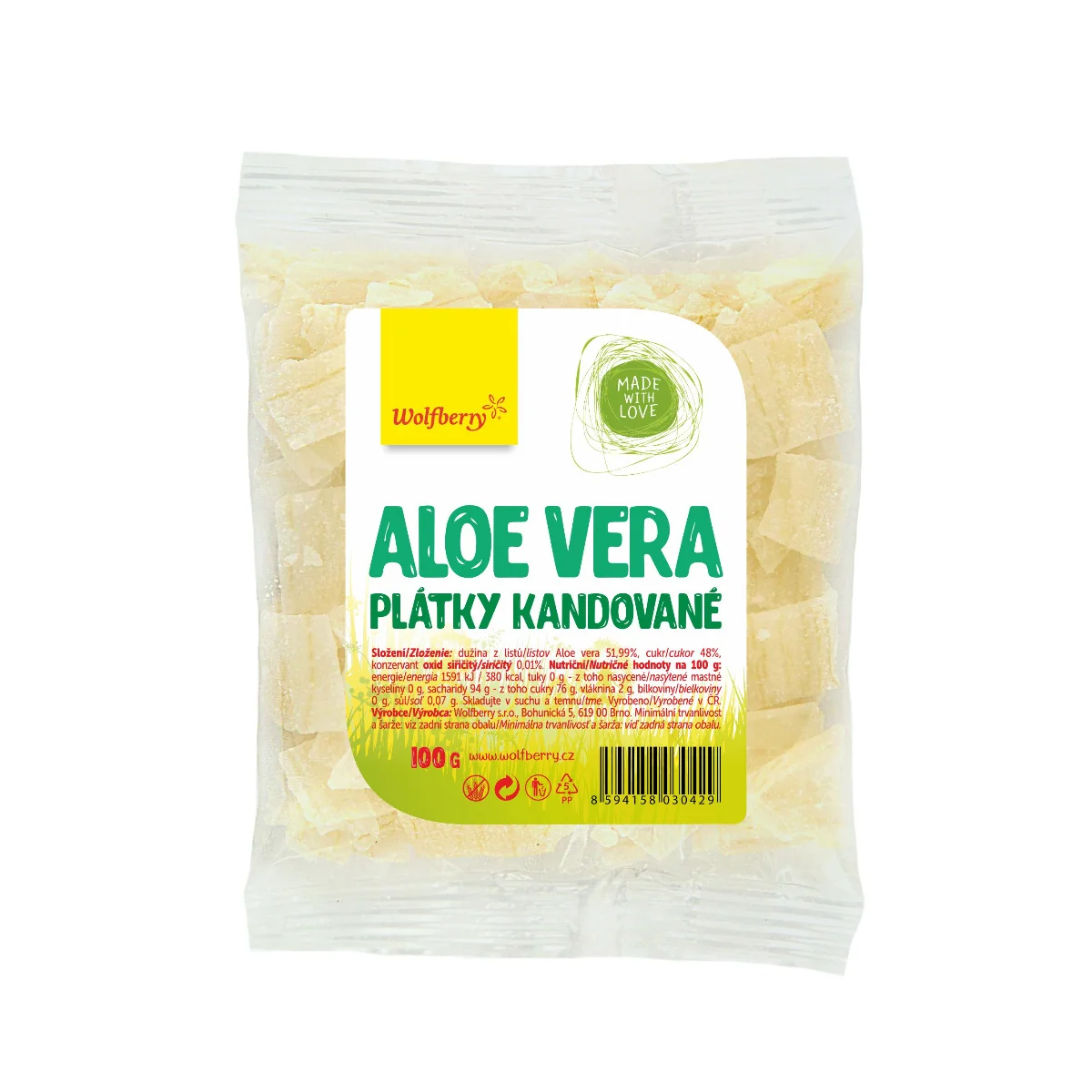 Wolfberry Aloe vera plátky kandované 100 g