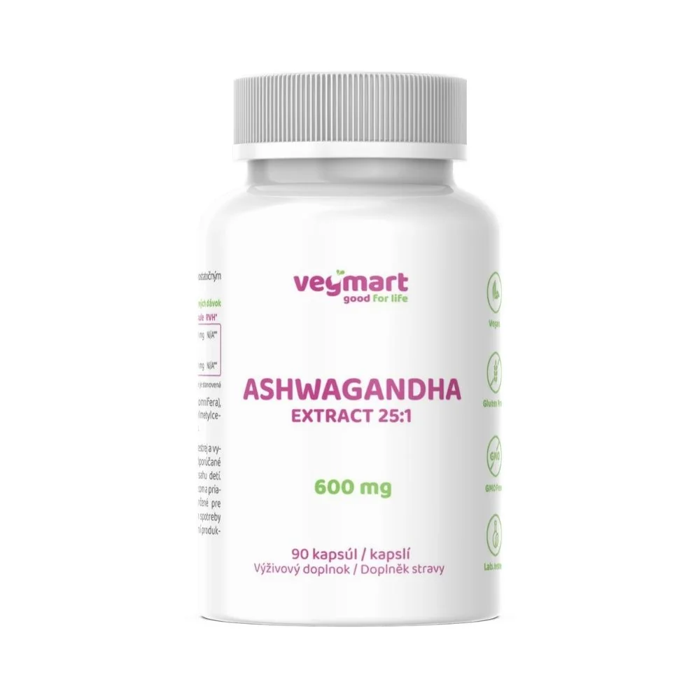 Vegmart Ashwagandha 600 mg 90 kapslí