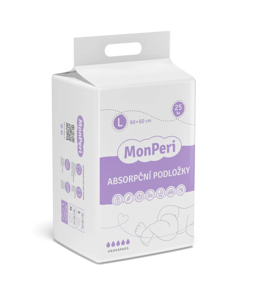 MonPeri Absorpční podložky L 60 x 90 cm 25 ks