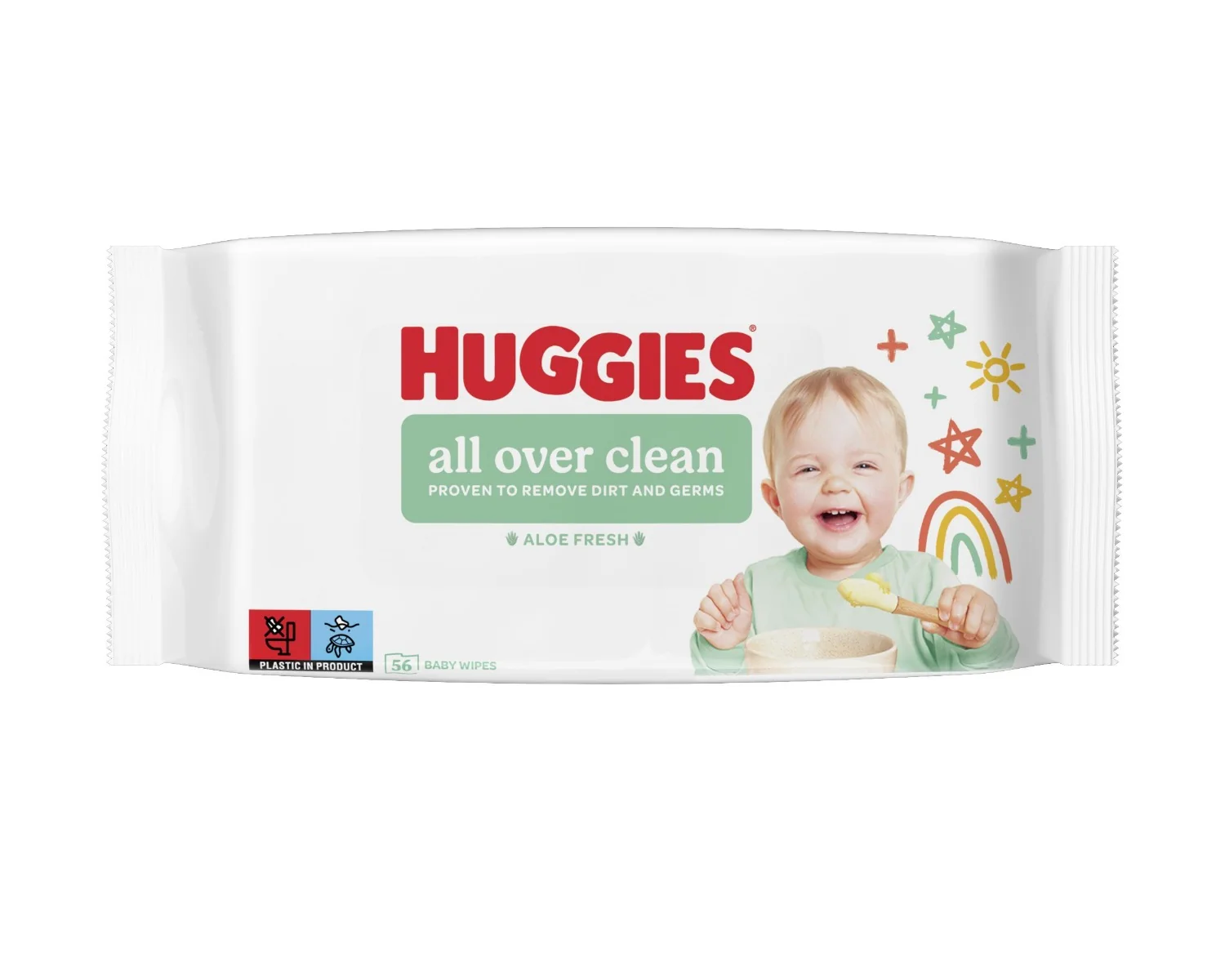 Huggies Single All Over Clean vlhčené ubrousky 56 ks