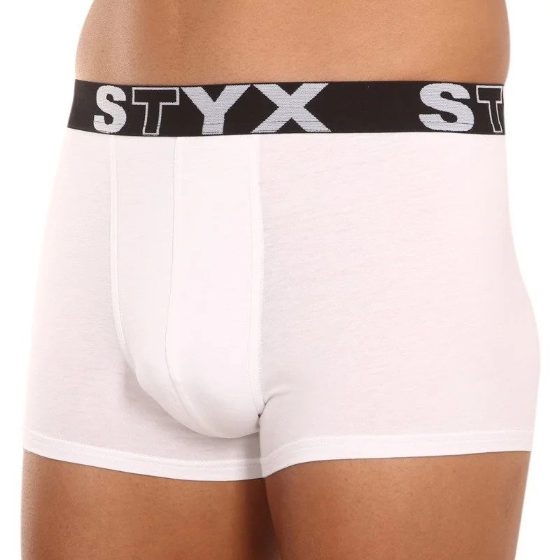 Styx 3PACK pánské boxerky sportovní guma bílé (3G1061) L