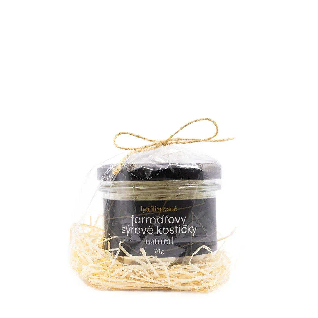 Lyopotraviny Farmářovy sýrové kostičky - natural, 70 g, Dárkové balení