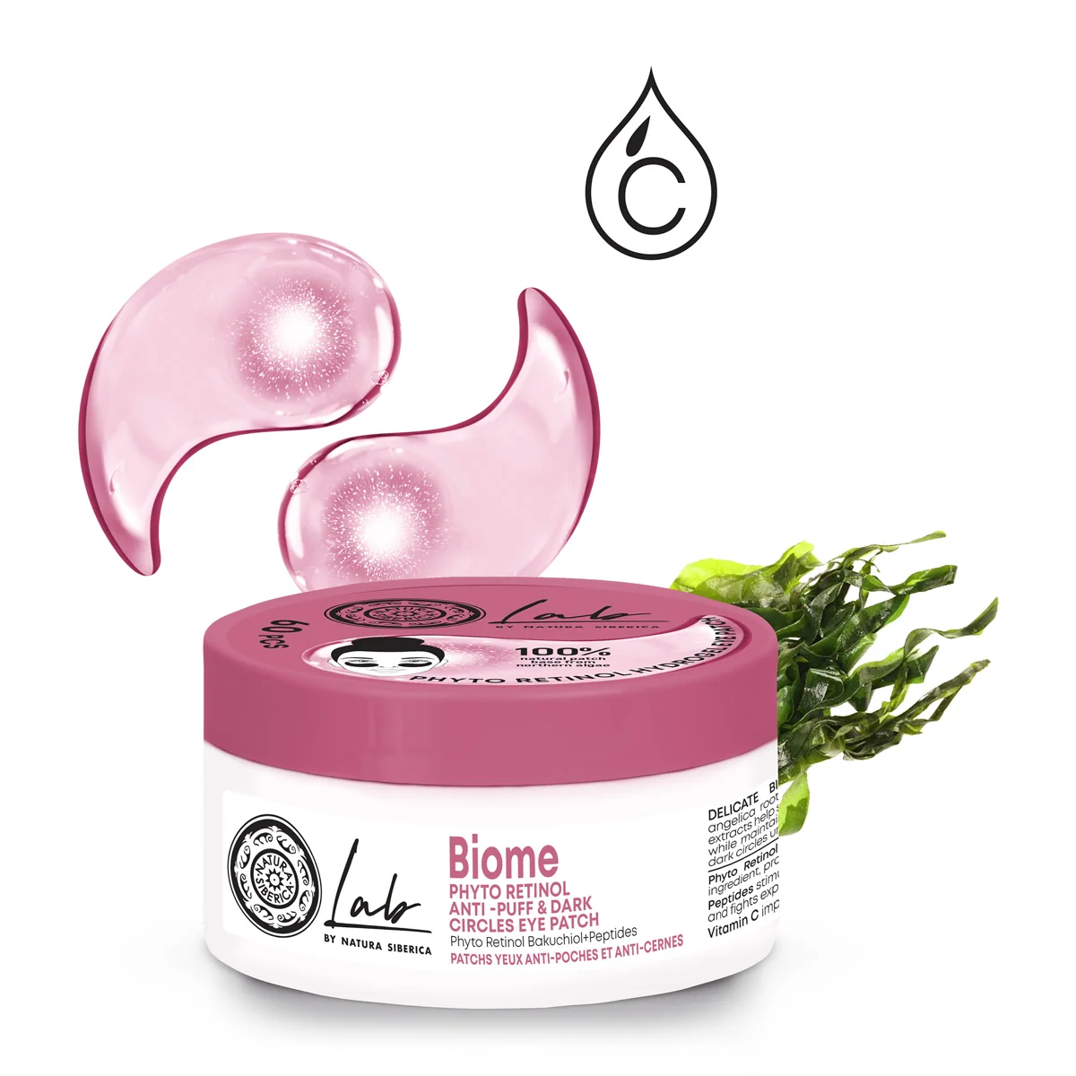 Natura Siberica Lab Biome Phyto Retinol Polštářky proti kruhům pod očima 60 ks