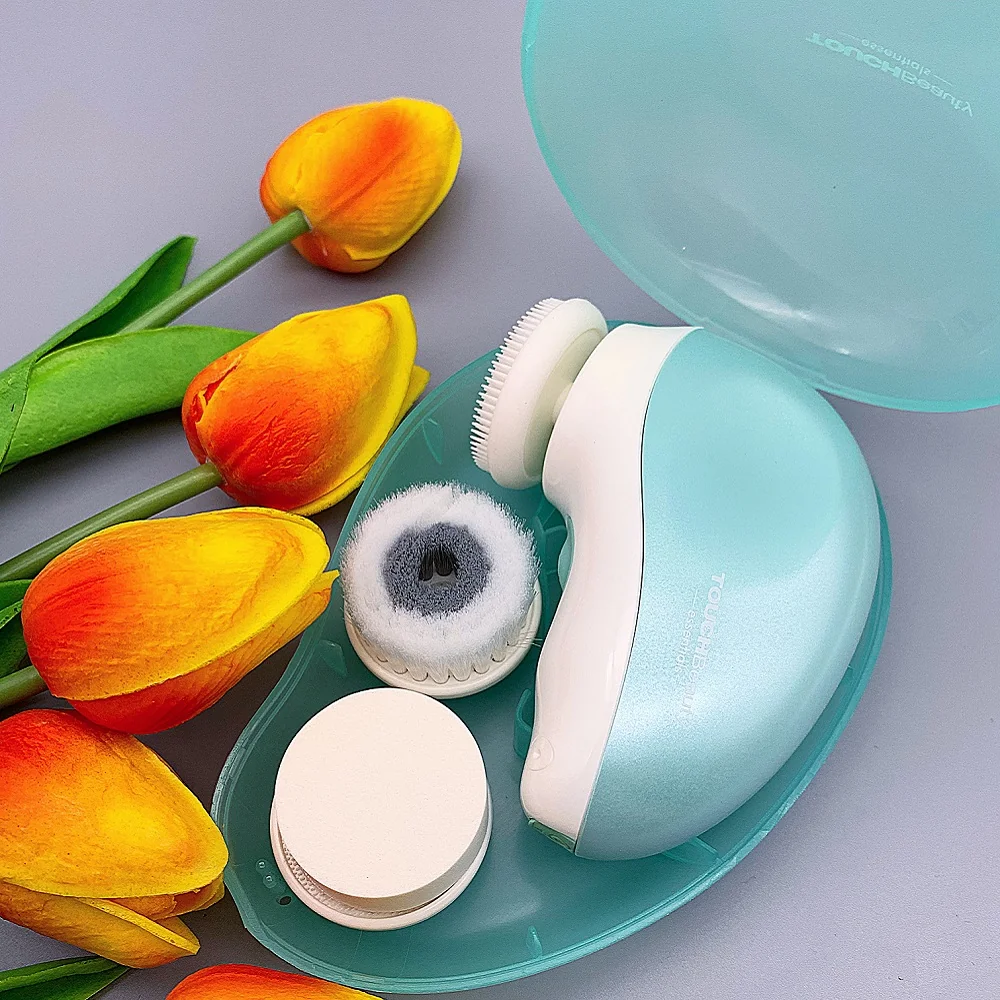 TOUCHBeauty 1387A Čisticí kartáč na pleť 3v1 zelený