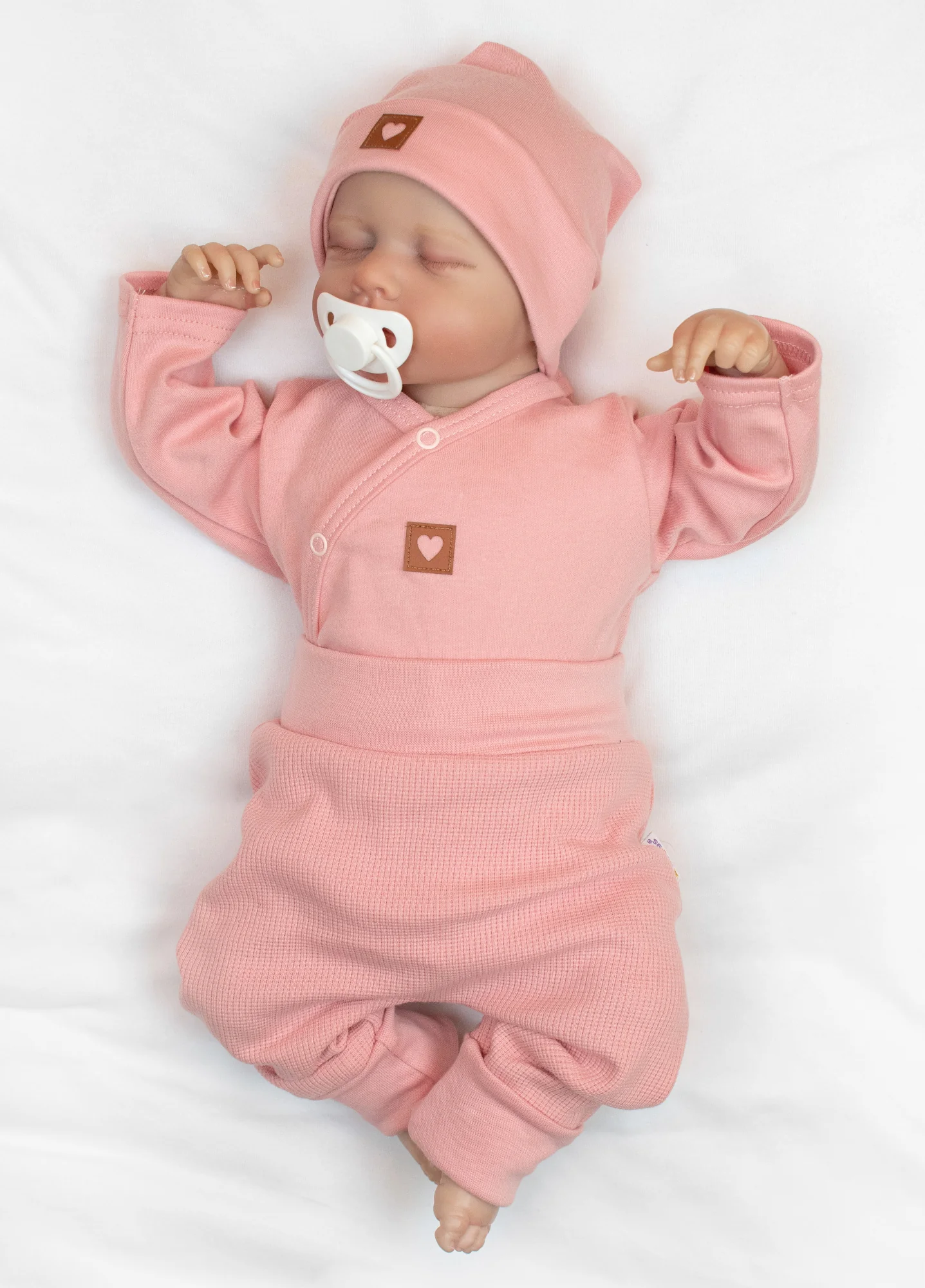 Baby Nellys Rostoucí 3dílná sada pro miminko Nature - korálová, vel. 62/68
