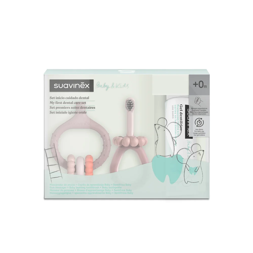 Suavinex Sada na ústní hygienu 3 ks růžová