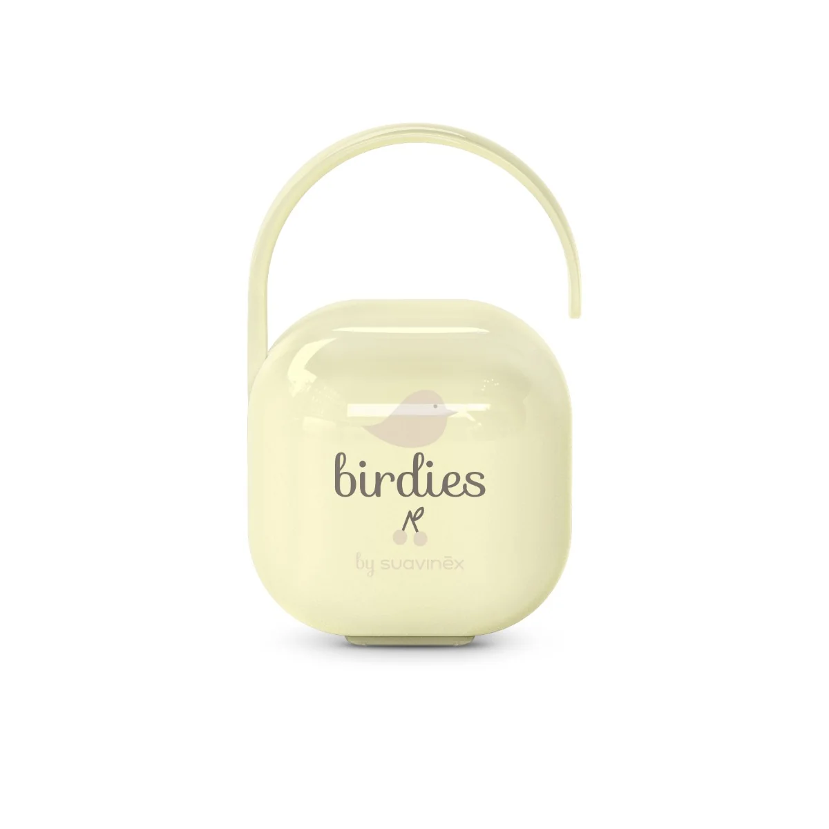 Suavinex Krabička na dudlík BIRDIES 1 ks žlutá