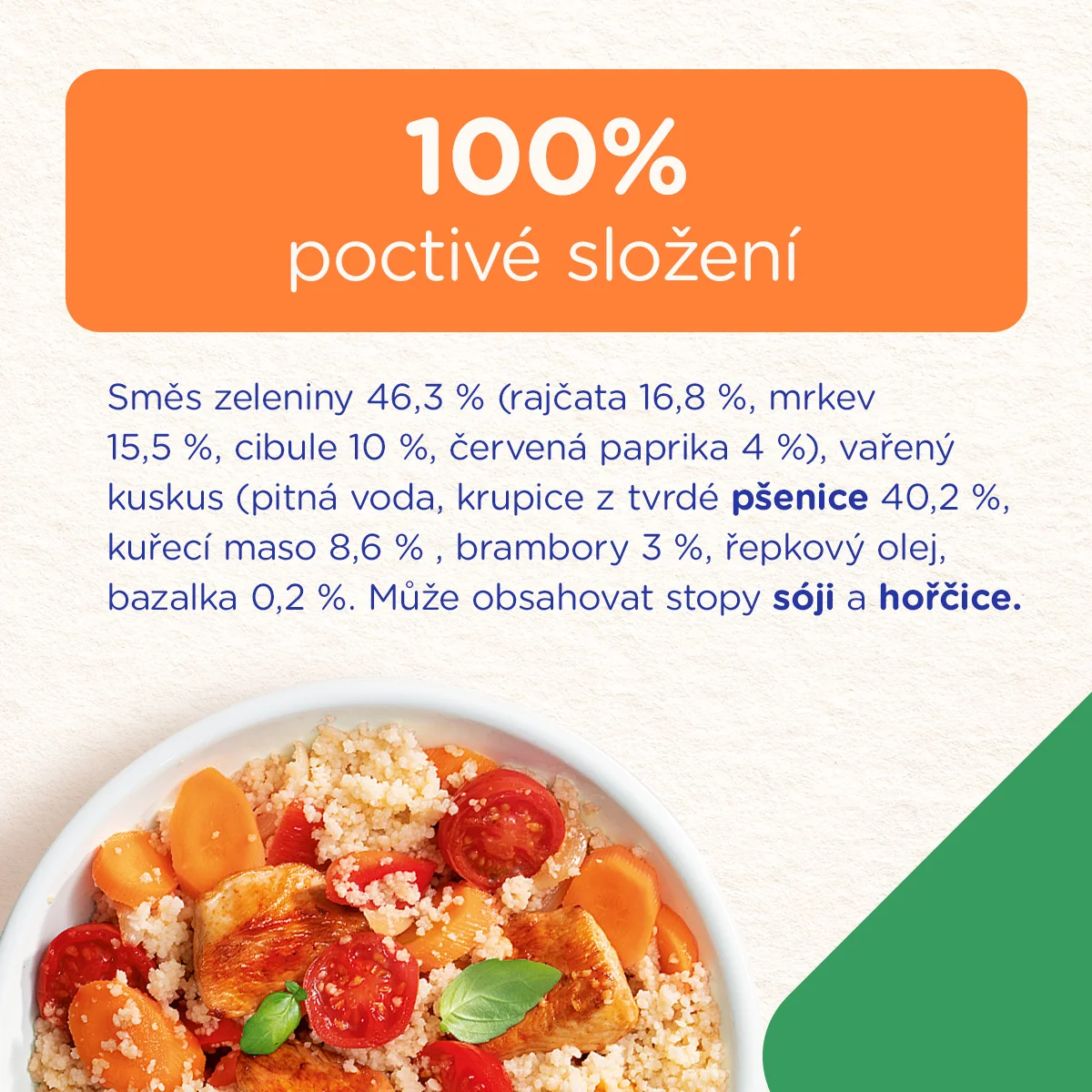Sunar Příkrm Kuskus se zeleninou a kuřetem 6m+ kapsička 120 g