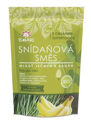 Iswari Snídaňová směs BIO mladý ječmen-banán 360 g