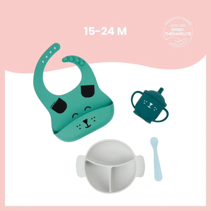 Babymoov silikonová jídelní sada LEARN´ISY KIT Dog