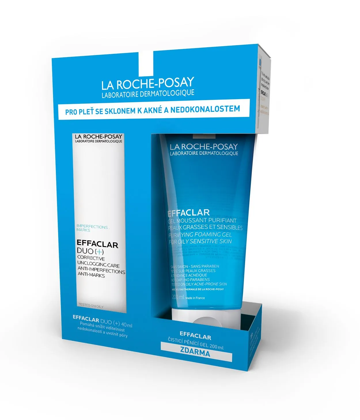 La Roche-Posay Effaclar DUO+ 40 ml + Čisticí pěnící gel 200 ml