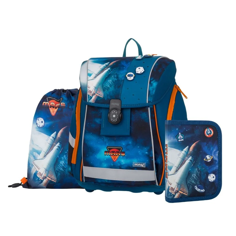 Oxybag PREMIUM LIGHT - školní set Space 3 ks: aktovka, penál, sáček