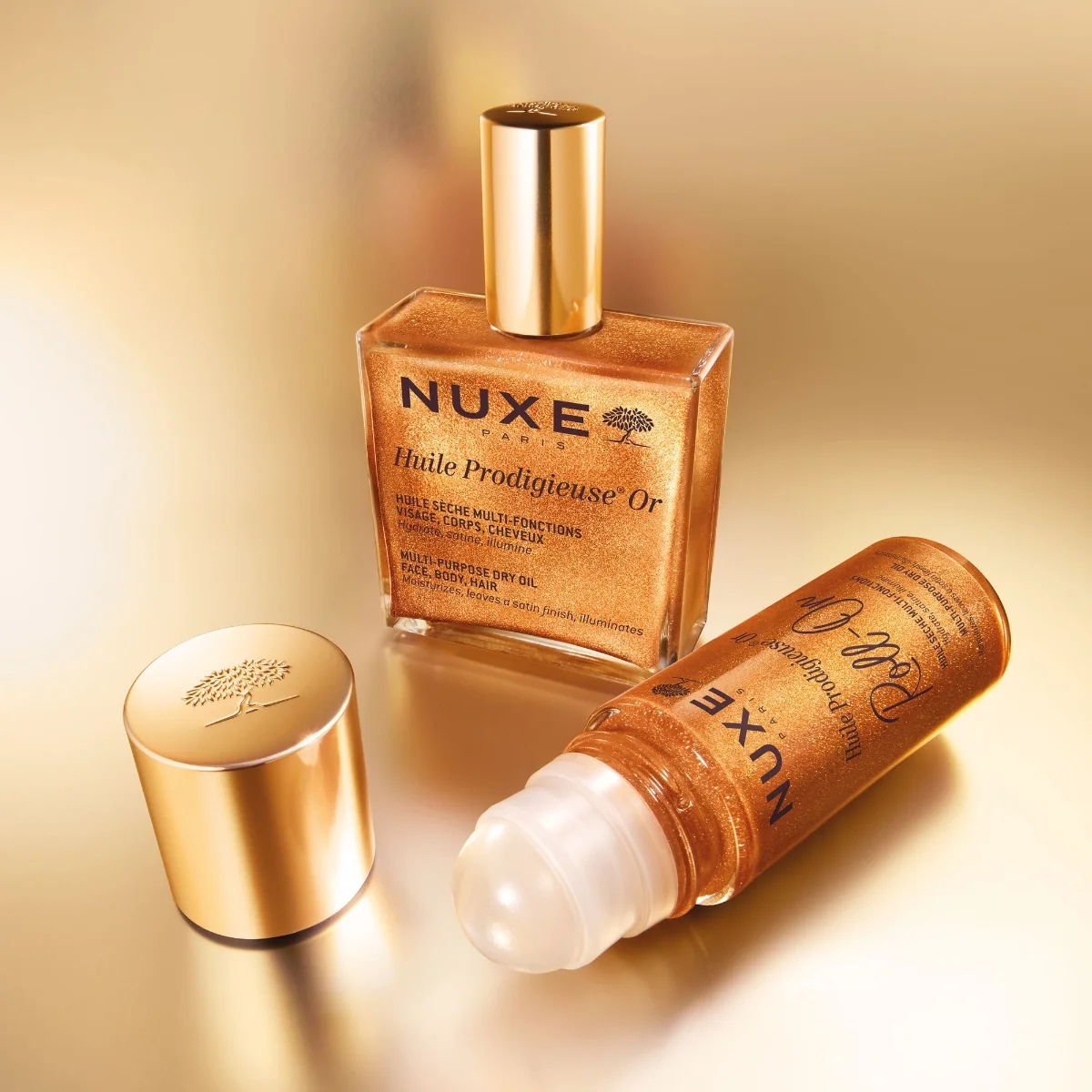 Nuxe Huile Prodigieuse Roll-On Multifunkční třpytivý suchý olej 60 ml