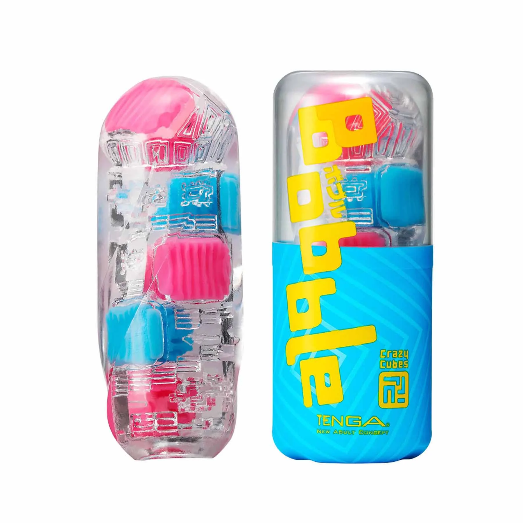 TENGA Flexibilní masturbátor Bobble, 14cm, růžovo-modrý