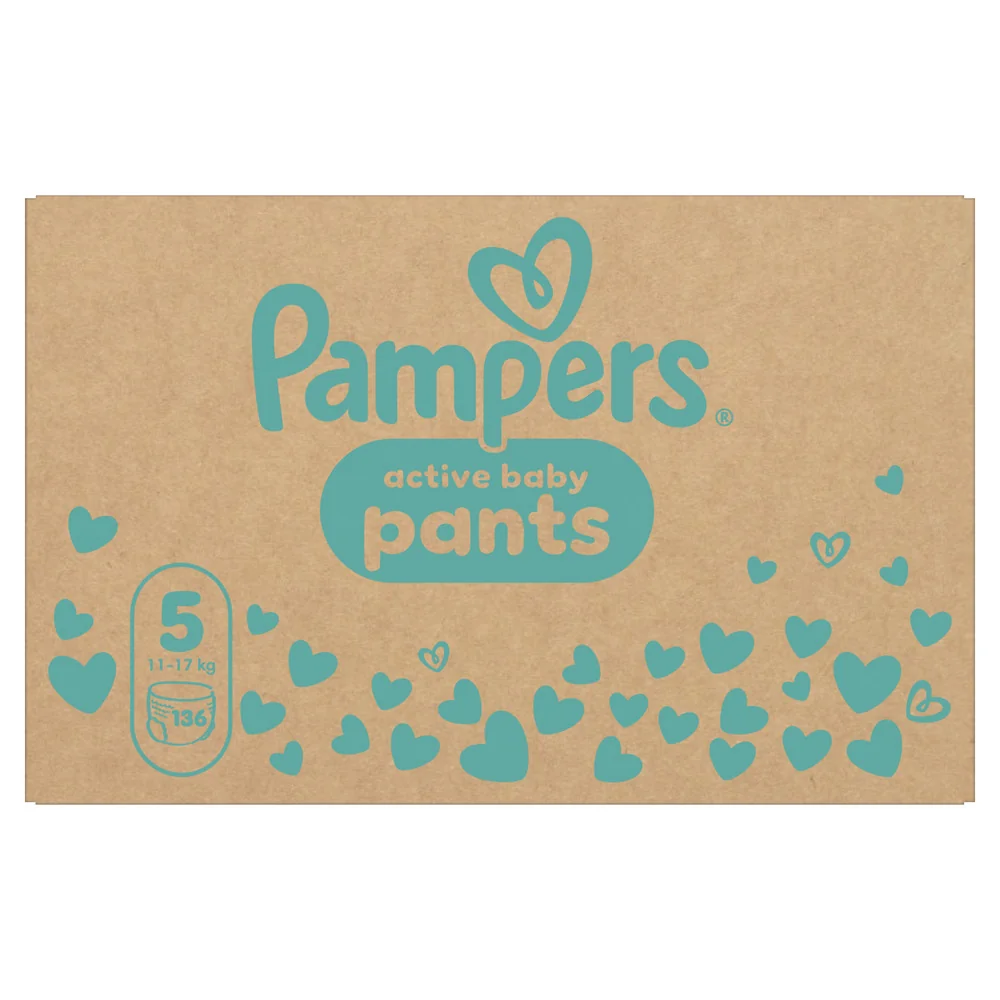 Pampers Active Baby vel. 5 11-17 kg plenkové kalhotky 136 ks