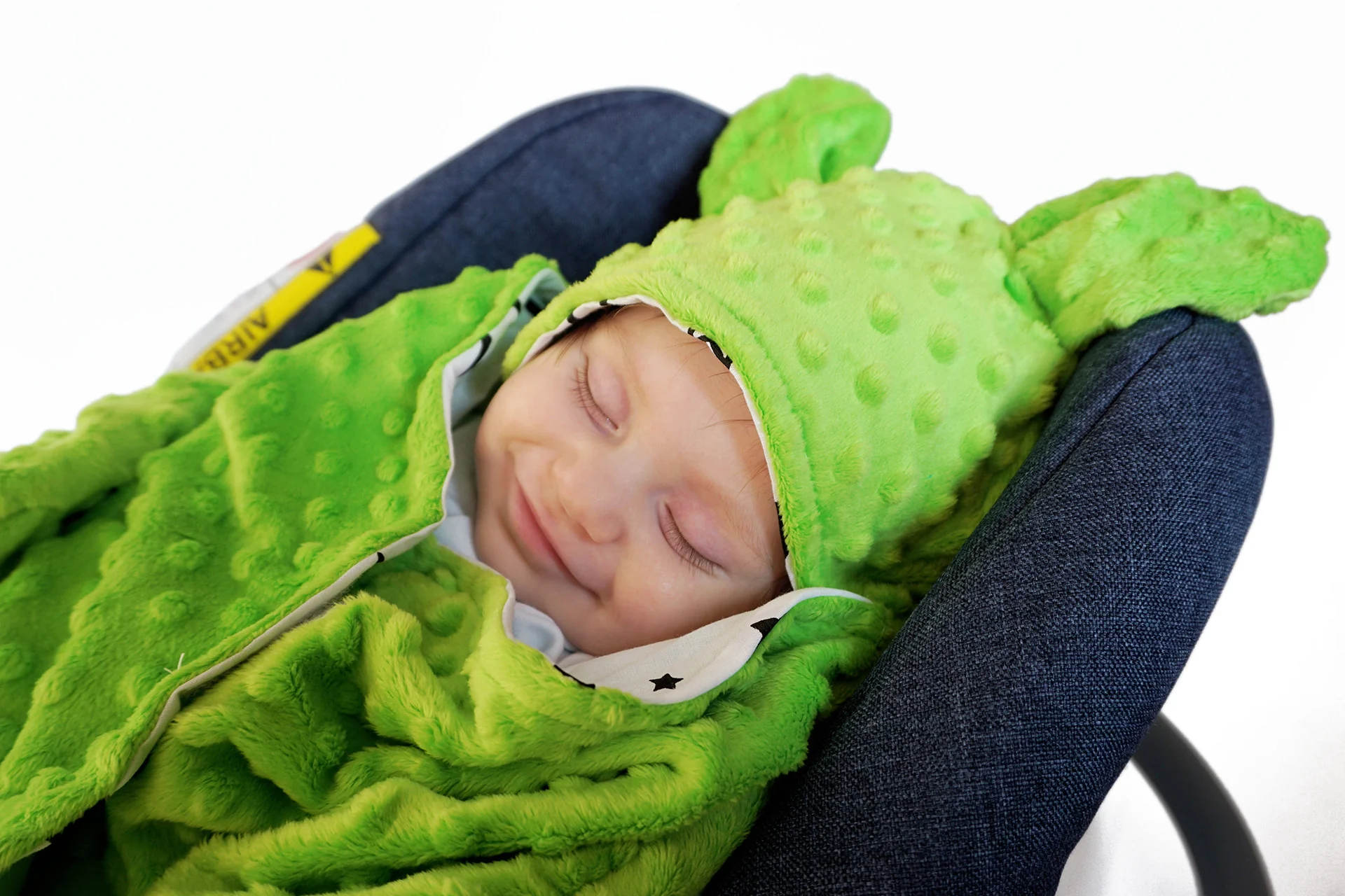 Baby Nellys Fusak, spacáček do autosedačky,kočárku s oušky, minky,růžová