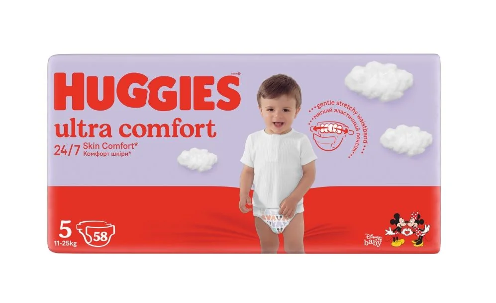 Huggies Ultra Comfort Mega vel. 5 11-25 kg dětské plenky 58 ks