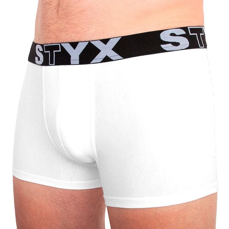 Styx 3PACK pánské boxerky sportovní guma nadrozměr bílé (R10616161) 3XL