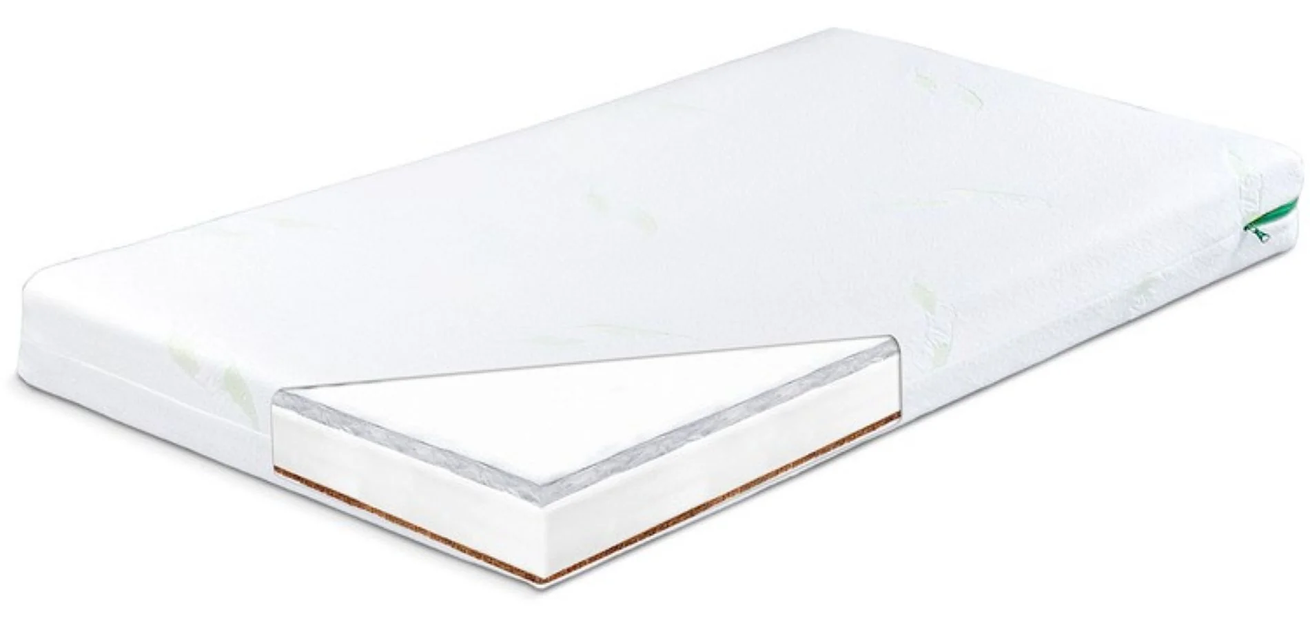 SENSILLO Dětská matrace do postýlky 60x120cm, kokos,pěna,pohanka Luxe, Aloe